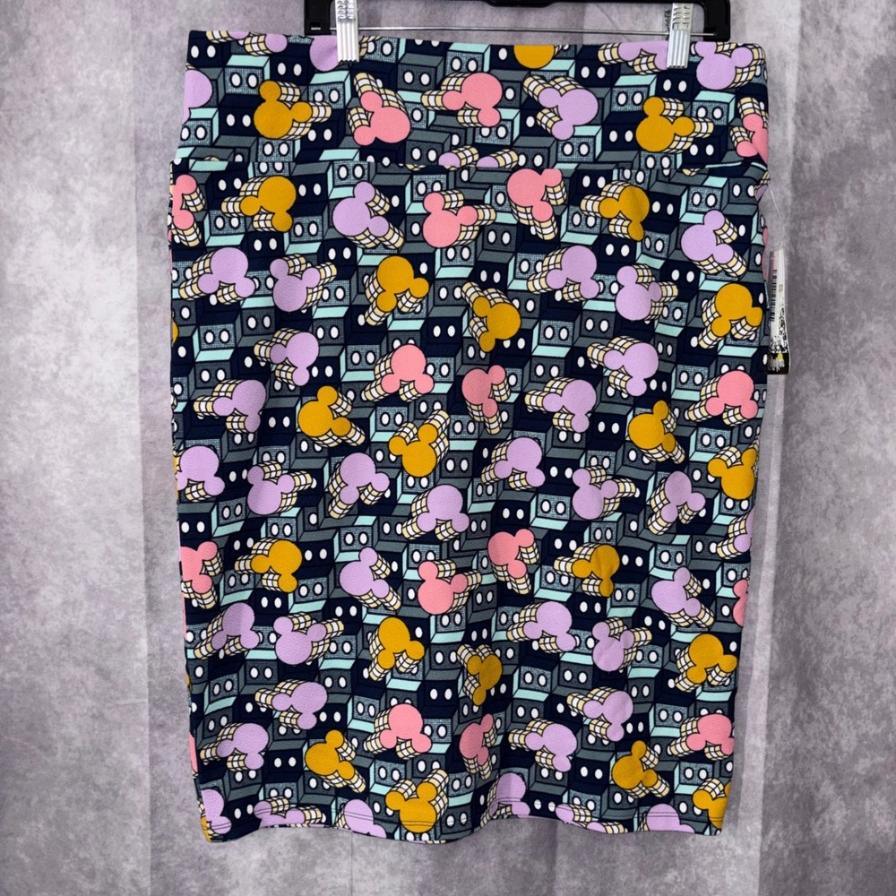 NWT LuLaRoe Cassie Skirt Womens 3XL  Disney Mickey Mouse Pop Art Stretch